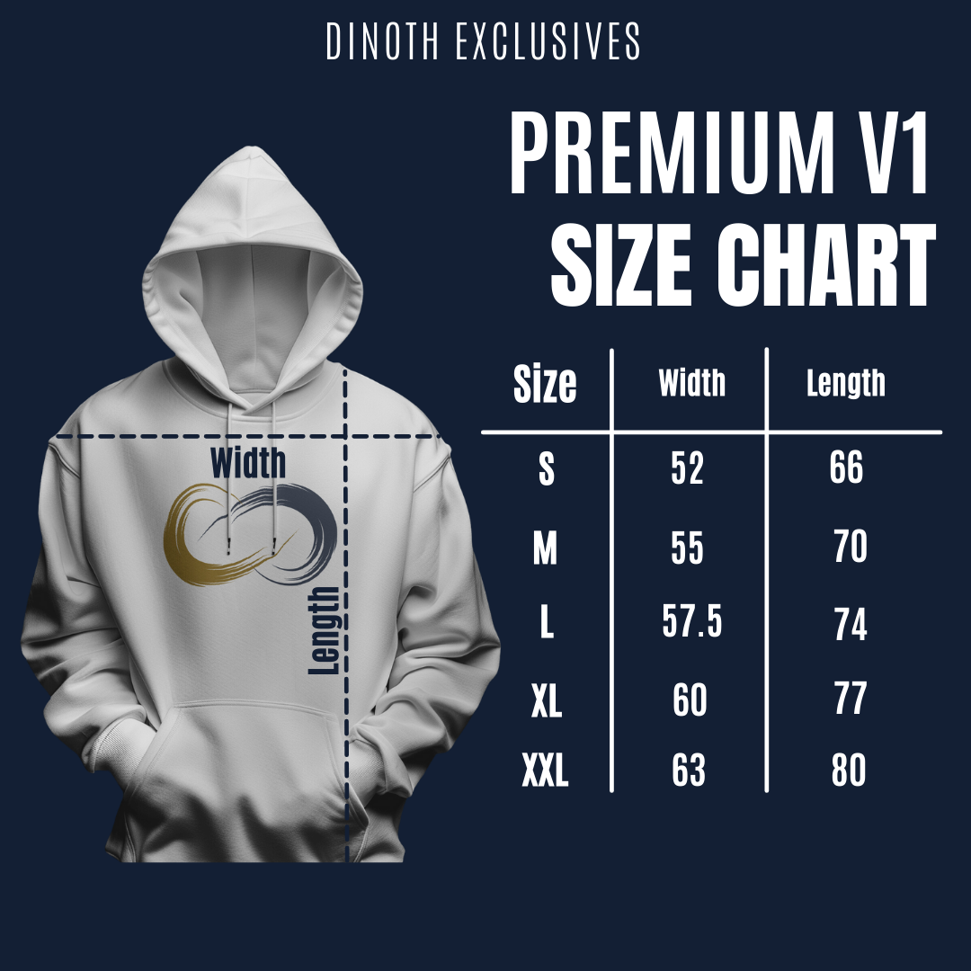 Premium V1 Size Chart - Dinoth Exlcusives